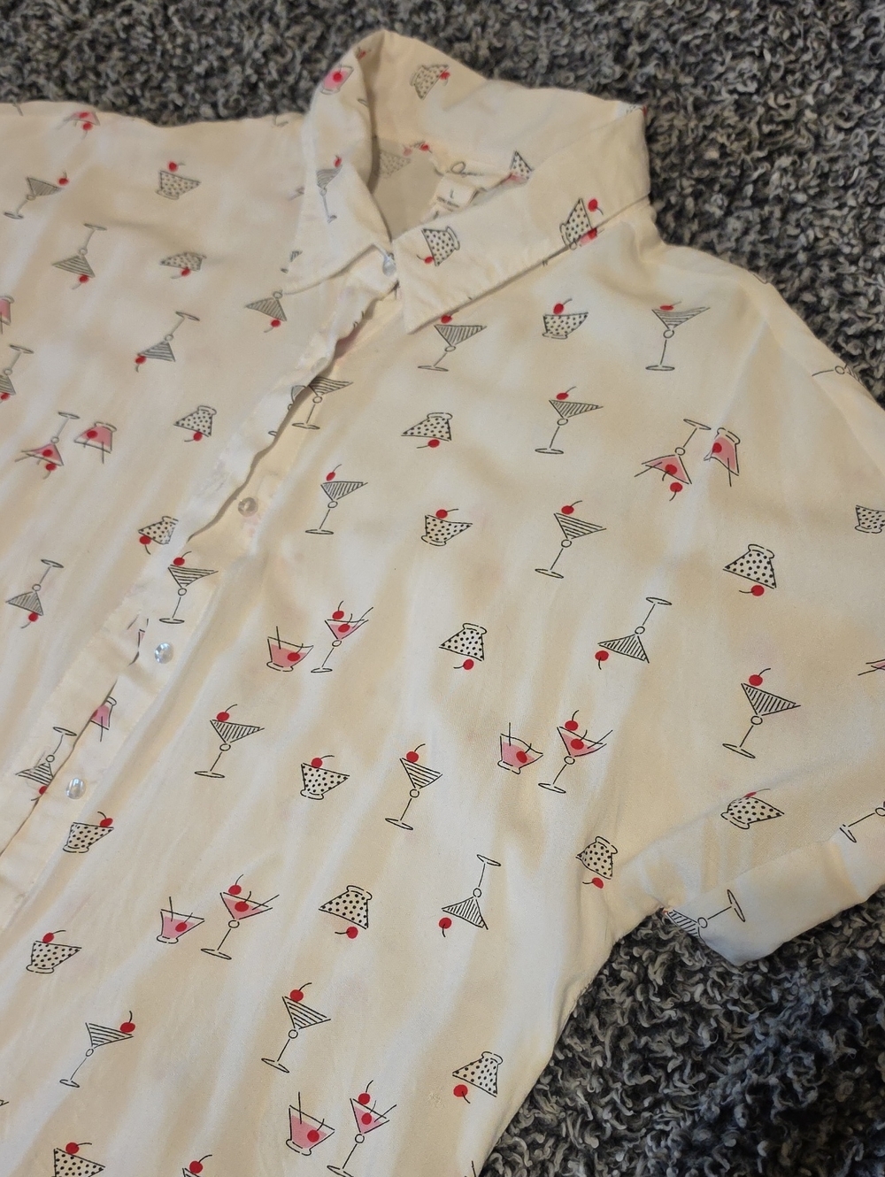 Womens Cocktail Themed Button-down